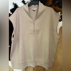 Women's Beige Sleeveless Top